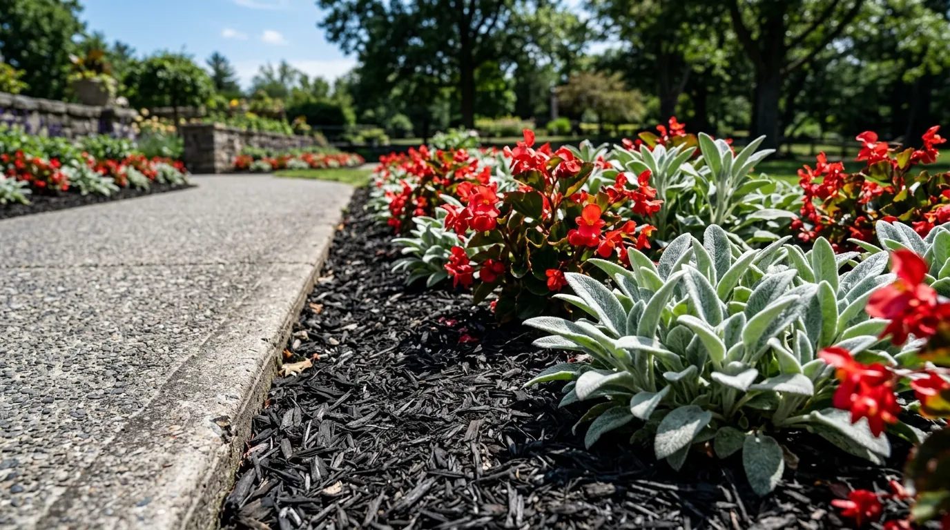 Pathside Black Mulch Bed